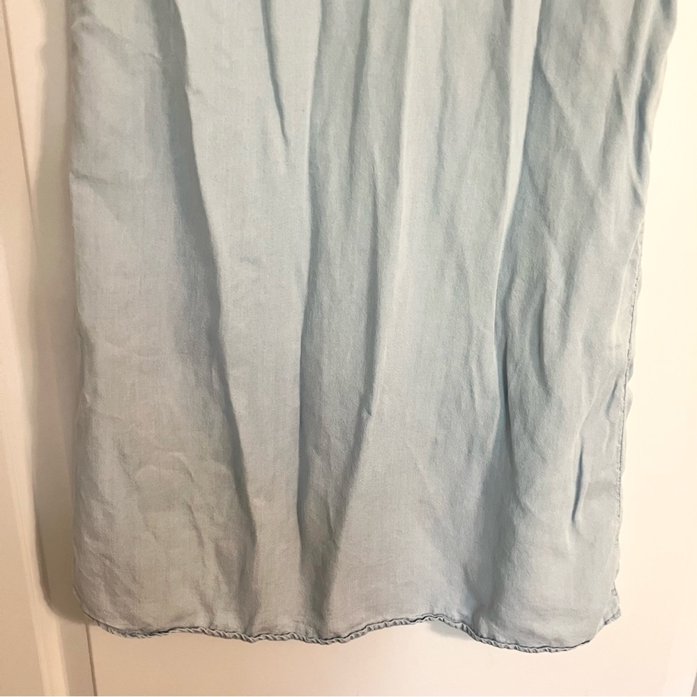 Forever 21 Chambray Shift Dress Light-Wash Denim Mini Shirt Dress‎ Women’s Sz S - Picture 8 of 9